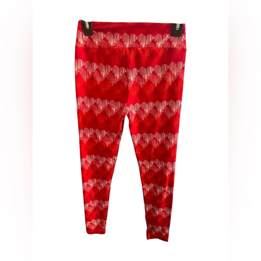 LuLaRoe Red Heart Leggings - One Size